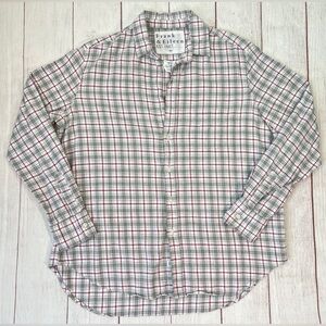 Frank & Eileen The 'Eileen' Button-down - size XS - gray white plaid flannel top